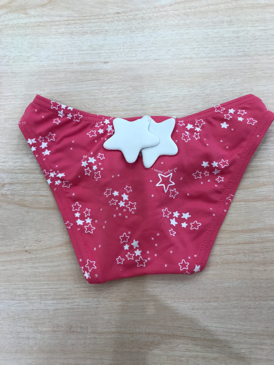 Costume Al Agua Patos fucsia con stelline piccole e grandi in rilievo