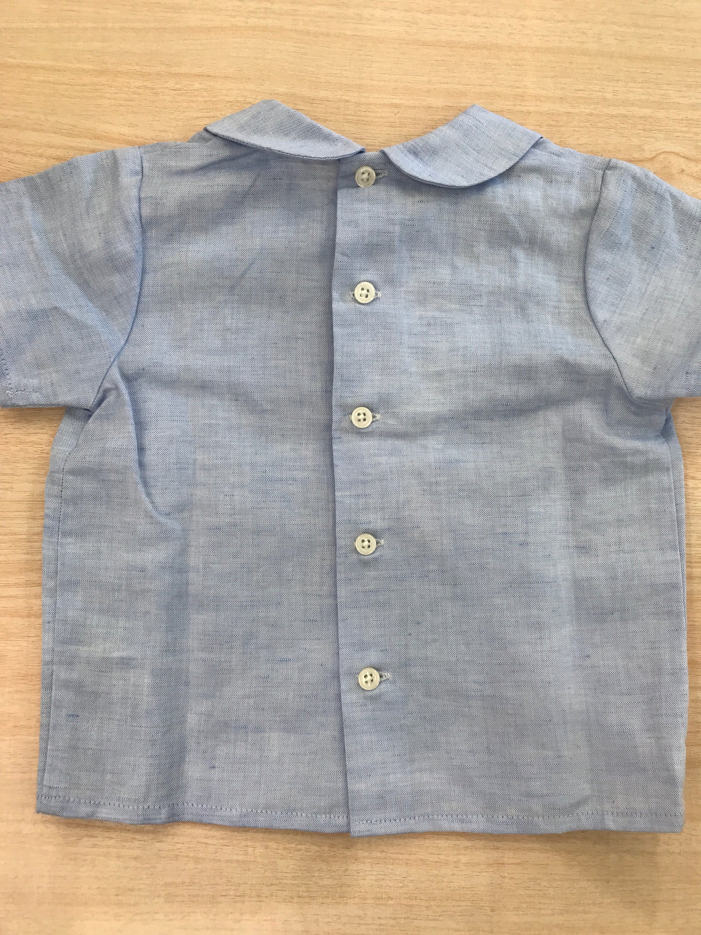 Camicia Paz Rodriguez in cotone mezza manica con collo tondo con pois in rilievo