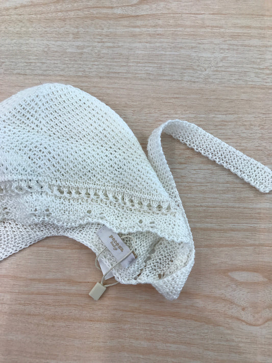 Cuffia PCS in filo traforata panna con laccetti