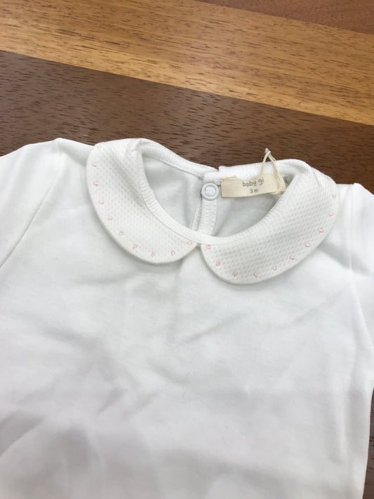 Body Baby Gi in cotone mezza manica con collo con pois rosa