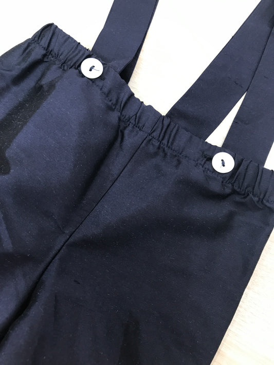 Pantalone Colibrì in seta con bretelle a sbuffo