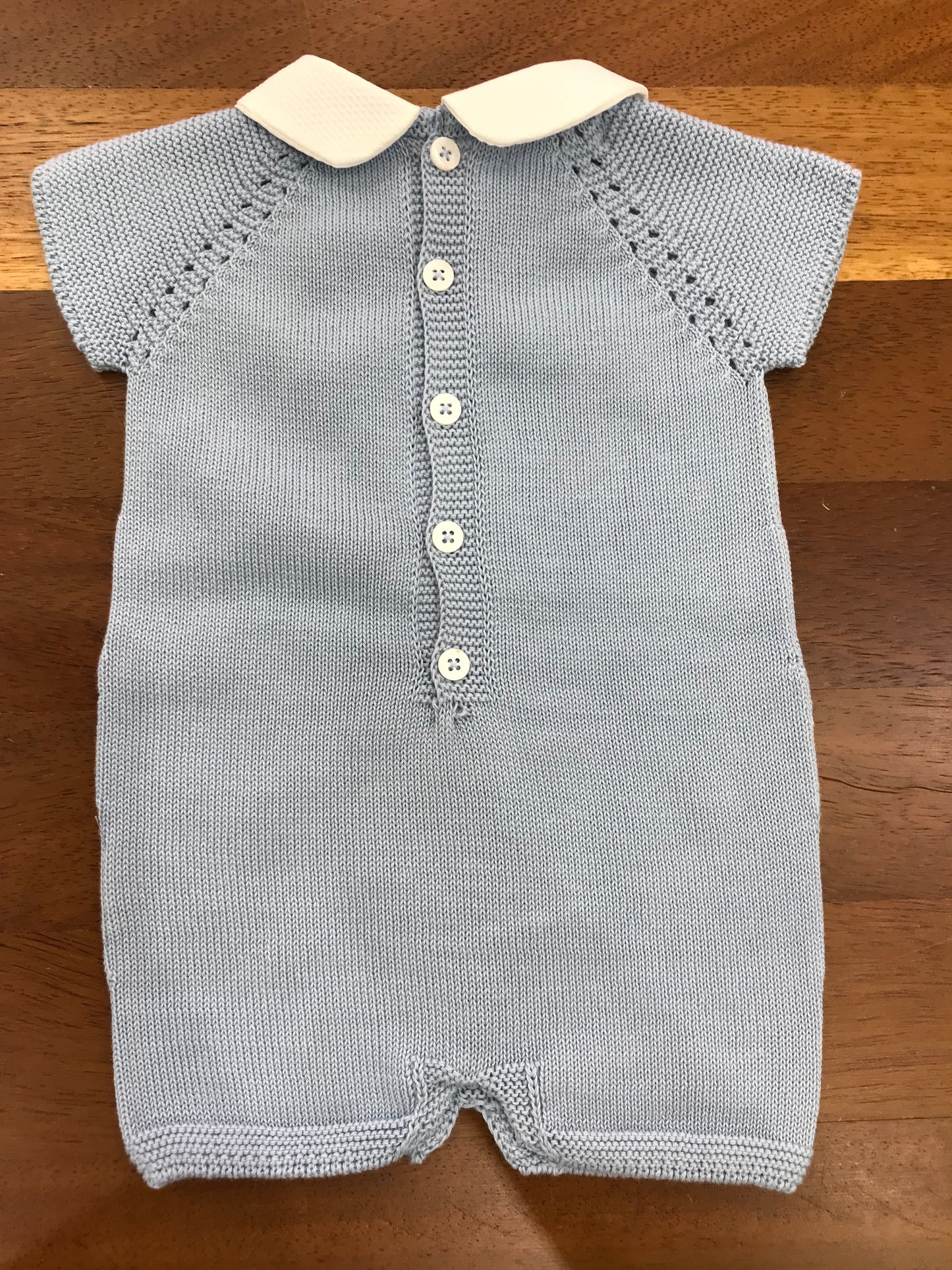 Pagliaccetto PCS in filo gamba corta mezza manica collo bianco in piquet e lavorazione sul davanti