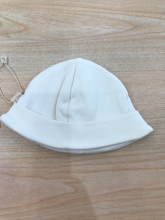 Cappello Baby Gi in cotone panna con risvolto basico
