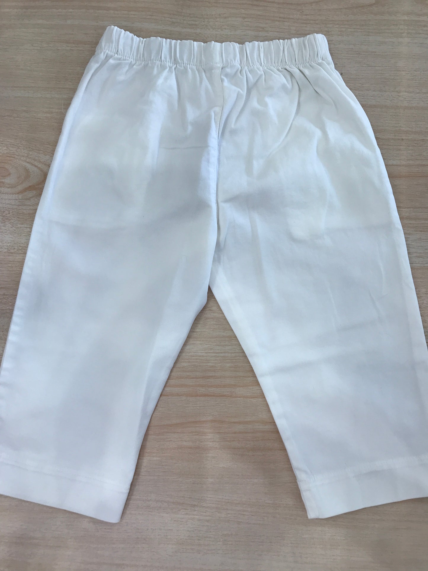 Pantalone Juppolà in cotone bianco con tasche laterali e elastico in vita