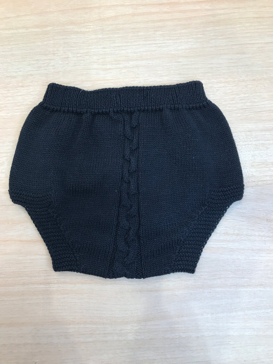 Culotte PCS in filo blu scuro con bottoncini e lavorazione sul davanti