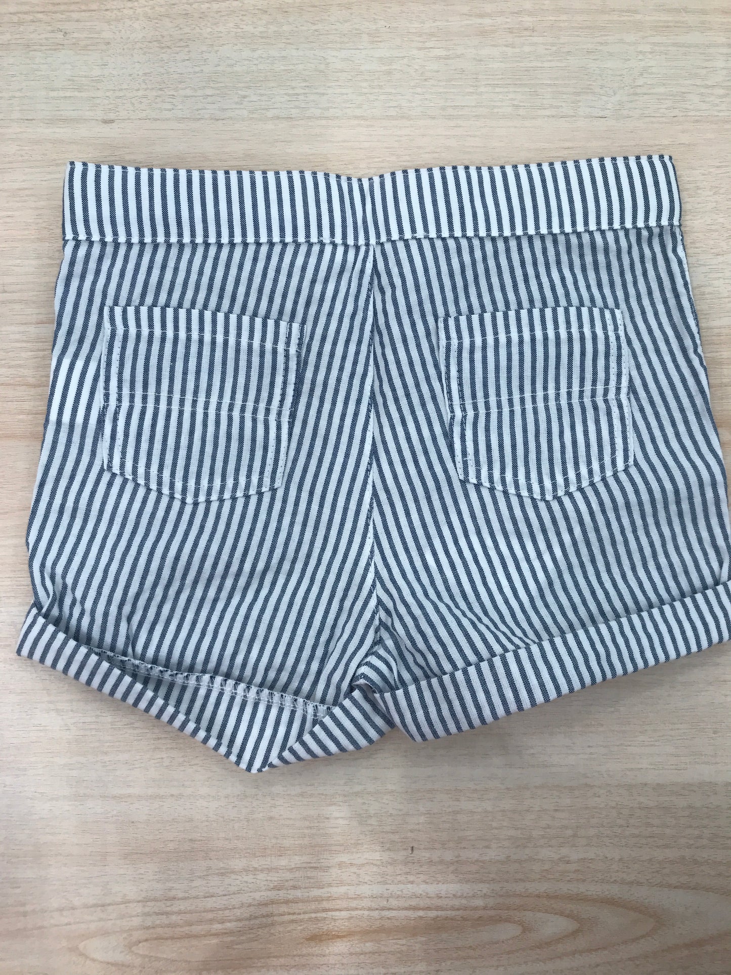 Pantalone Coccodè in cotone corto a righe bianche e blu