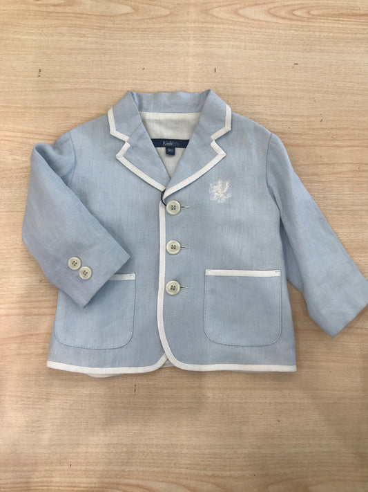 Giacca Bimbi Blu manica lunga celeste con profilo bianco con tasche e bottoncino