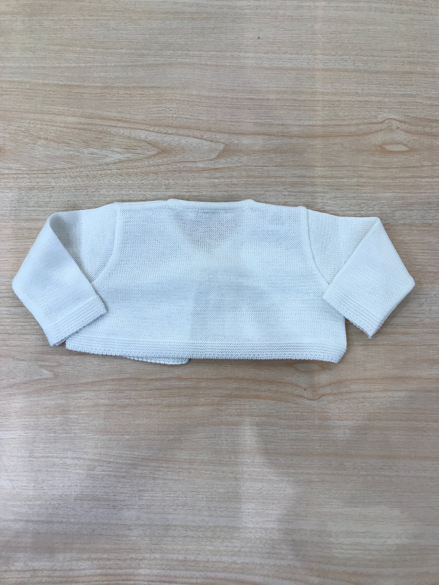 Cardigan Baby Lord infilo bianco manica lunga con fiocchetto centrale per chiusura