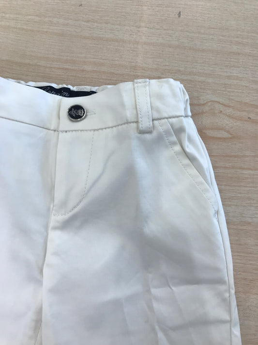 Pantalone Les Copains in cotone bianco corto con tasche sul davanti e sul retro