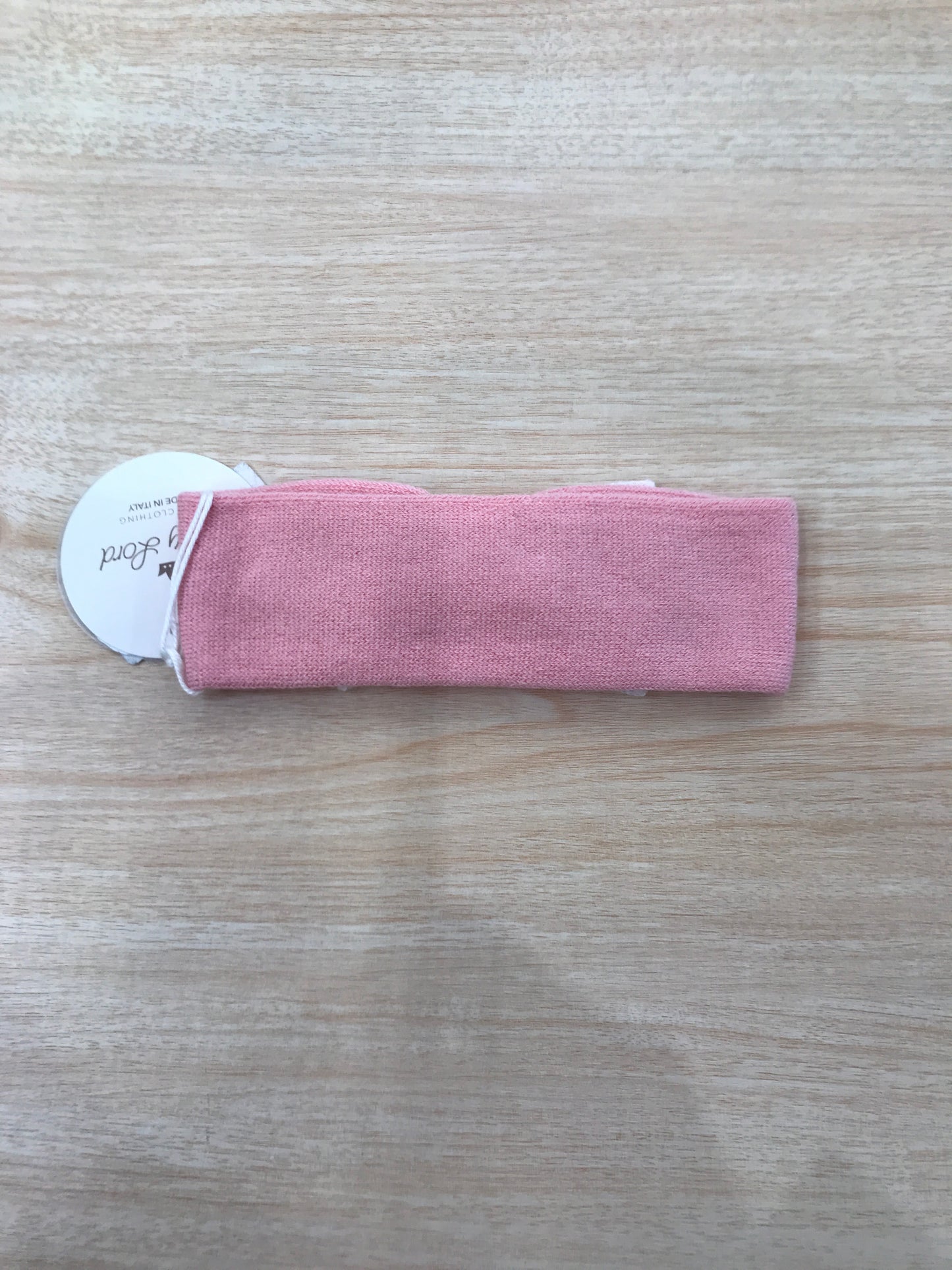 Fascia Baby Lord in filo rosa ortensia con fiocco rosa chiaro sul davanti