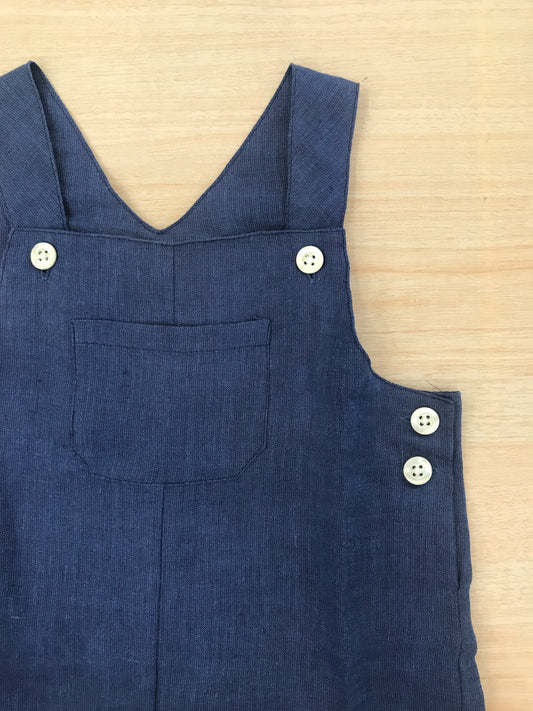 Salopette Les Enfants de Gisele in cotone con taschino sul davanti dal colore blu