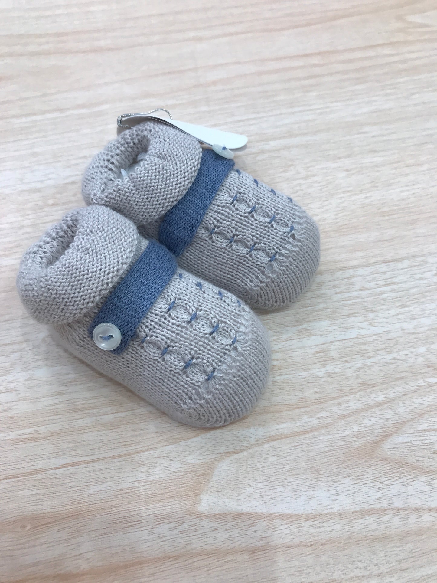 Babbucce Baby Lord in filo tortora con lavorazione avio