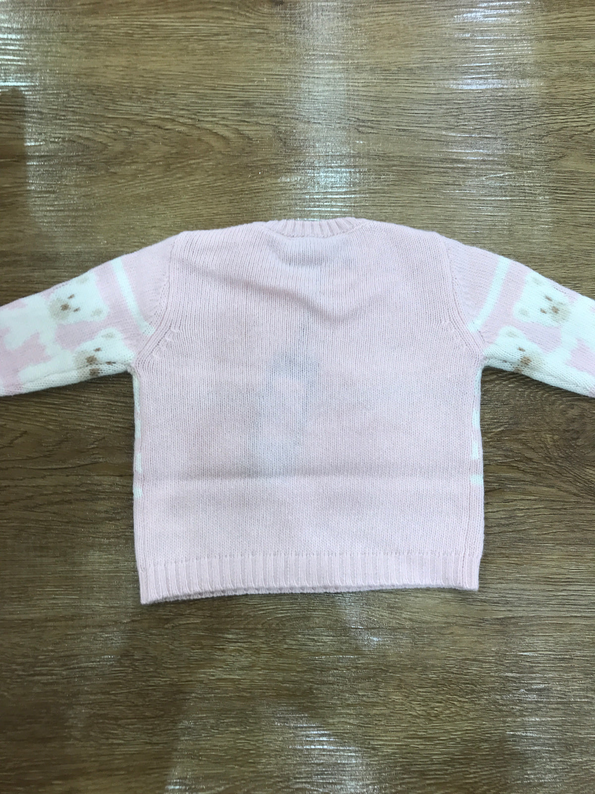 Maglione Jo Milano in lana con piccoli orsetti in panna sul davanti e sulle maniche