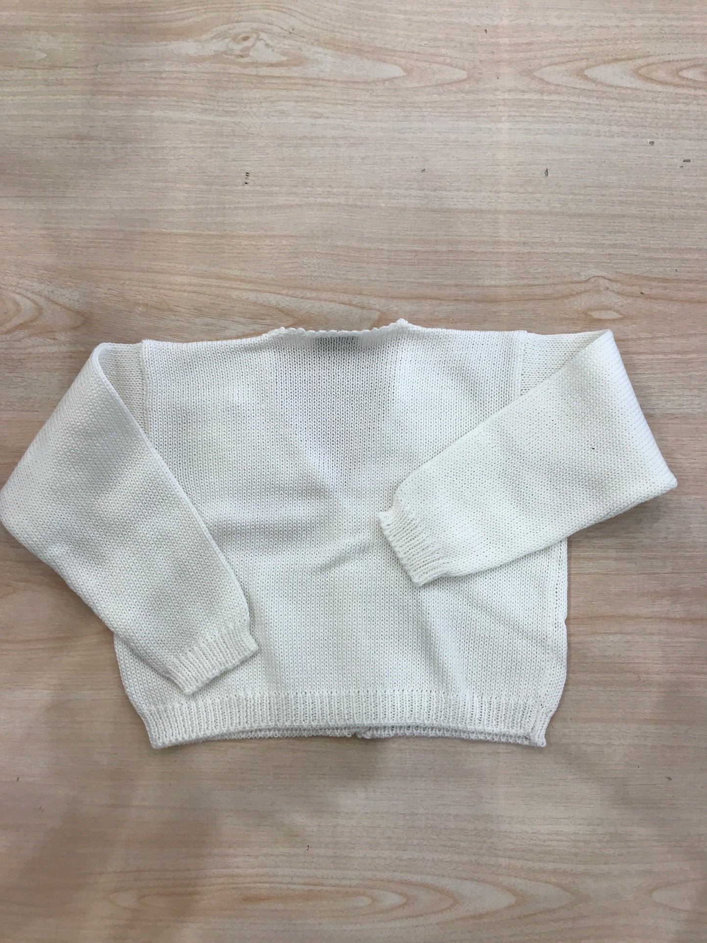 Cardigan Biebi in filo panna con bottoncini sul davanti