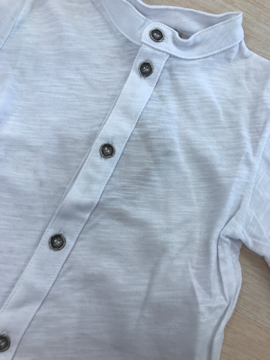 Camicia Maperò in cotone bianca manica lunga con bottoncini sul davanti