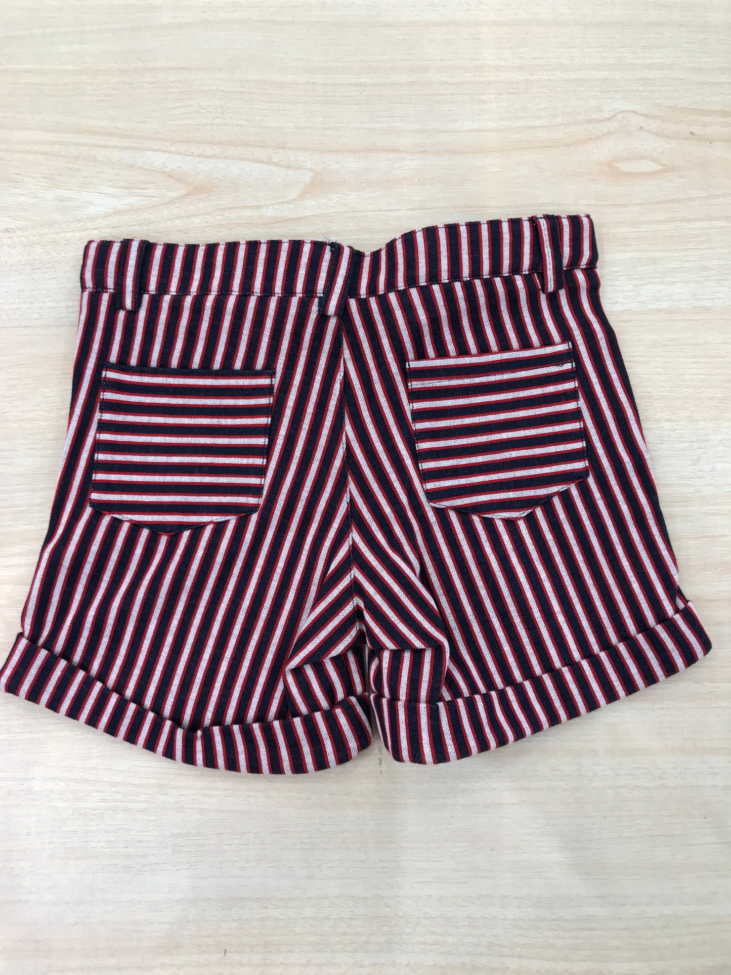 Pantalone Coccodè in cotone blu scuro con righe rosse e bianche