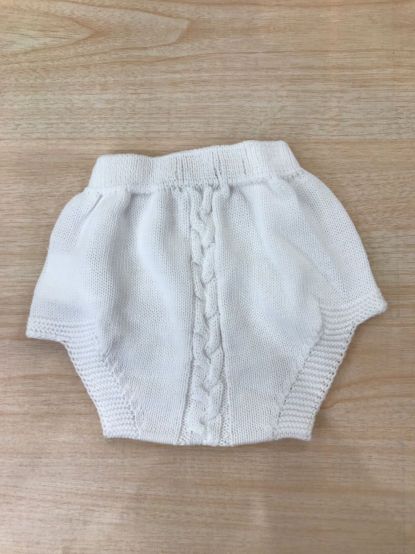 Culotte PCS in filo bianca con lavorazione centrale e bottoncini sul davanti
