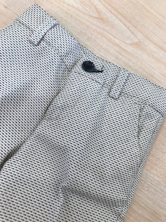 Pantalone John Twig corto beige con rifiniture blu con tasche