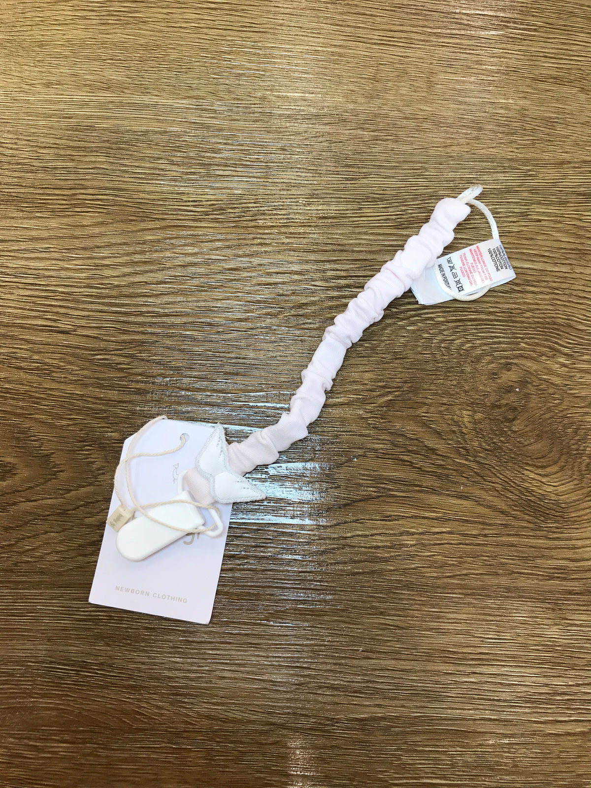 Catenina ciuccio Baby Gi in cotone rosa con ali