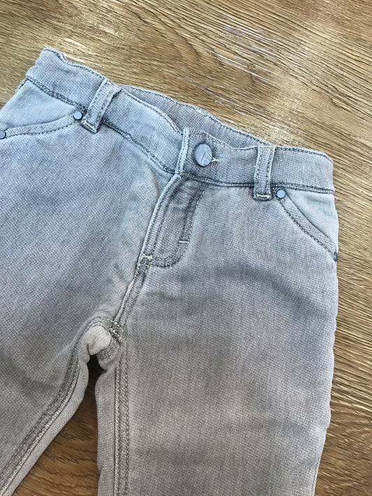 Pantalone Maperò in jeans grigio con tasche sul davanti e sul retro