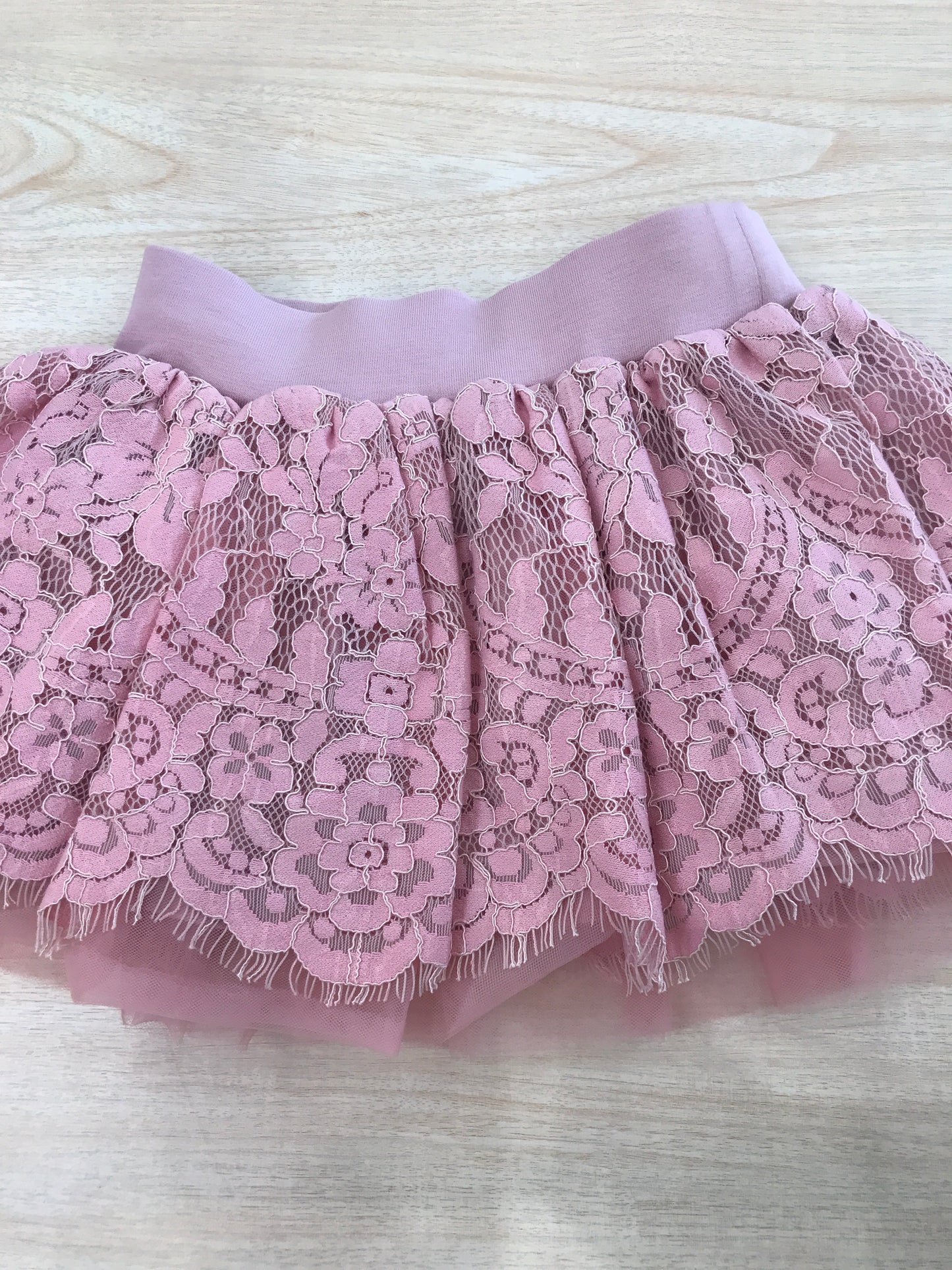 Gonna Angel's face in cotone con tulle e strato in pizzo