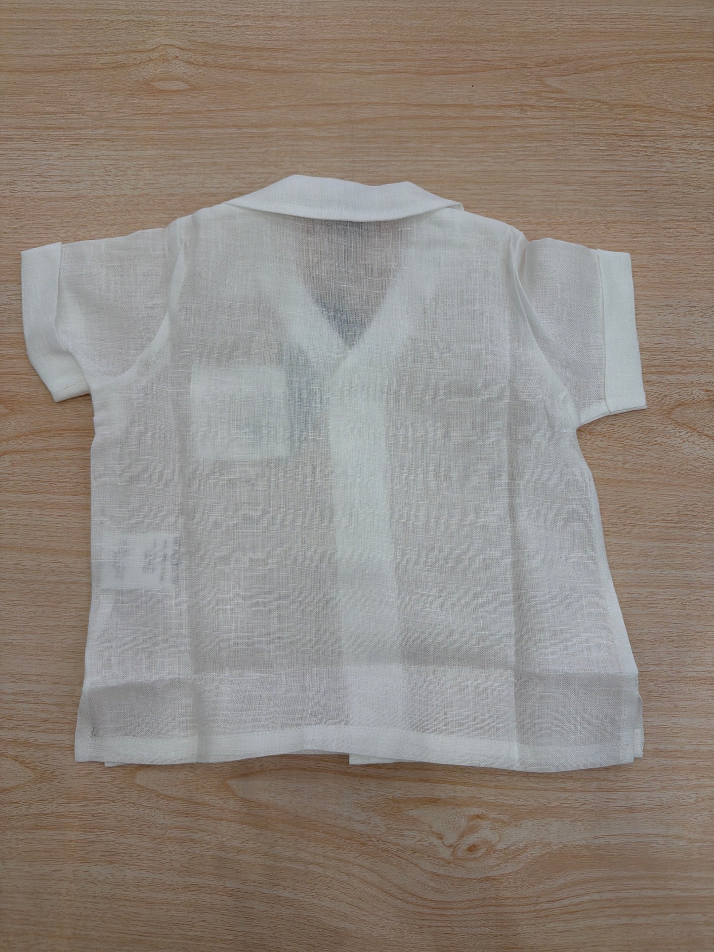 Camicia Jo Milano mezza manica in lino con bottoncini con taschino laterale