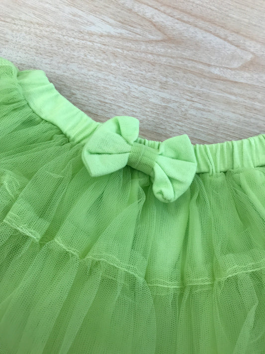 Gonna Coccodè in tulle verde con doppio strato con fiocchetto