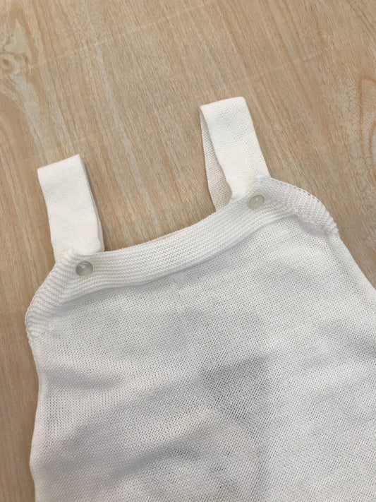 Salopette Baby Lord in filo bianco con bretelle