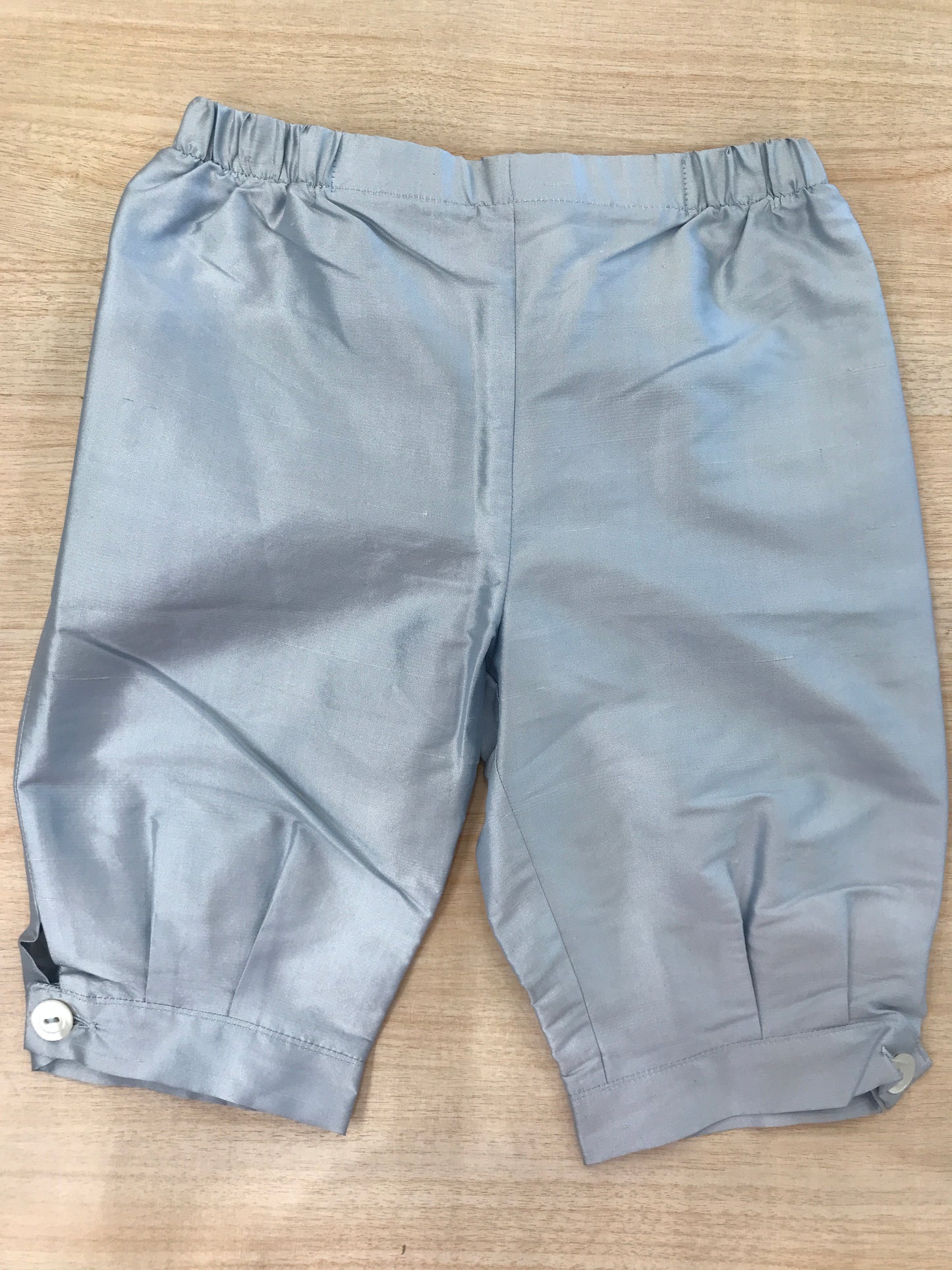 Pantalone Colibrì in saten celeste a sbuffo con elastico