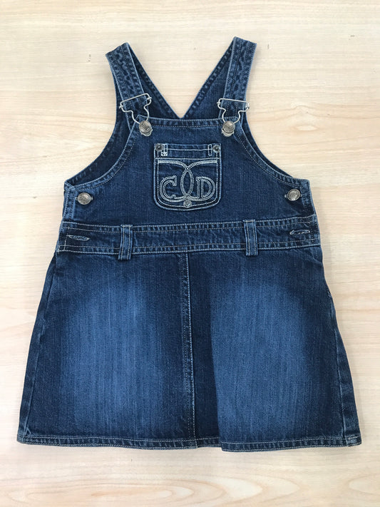 Salopette Baby Dior in jeans con bretelle regolabili con tasche sul retro e taschina sul petto