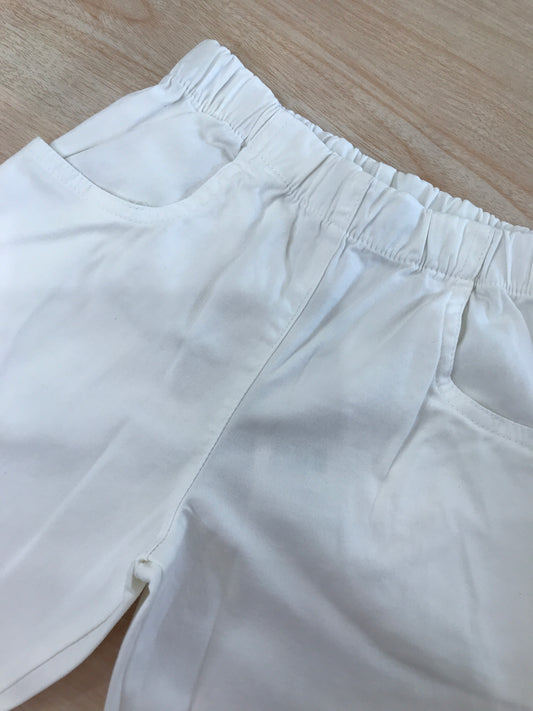 Pantalone Juppolà in cotone bianco con tasche laterali e elastico in vita