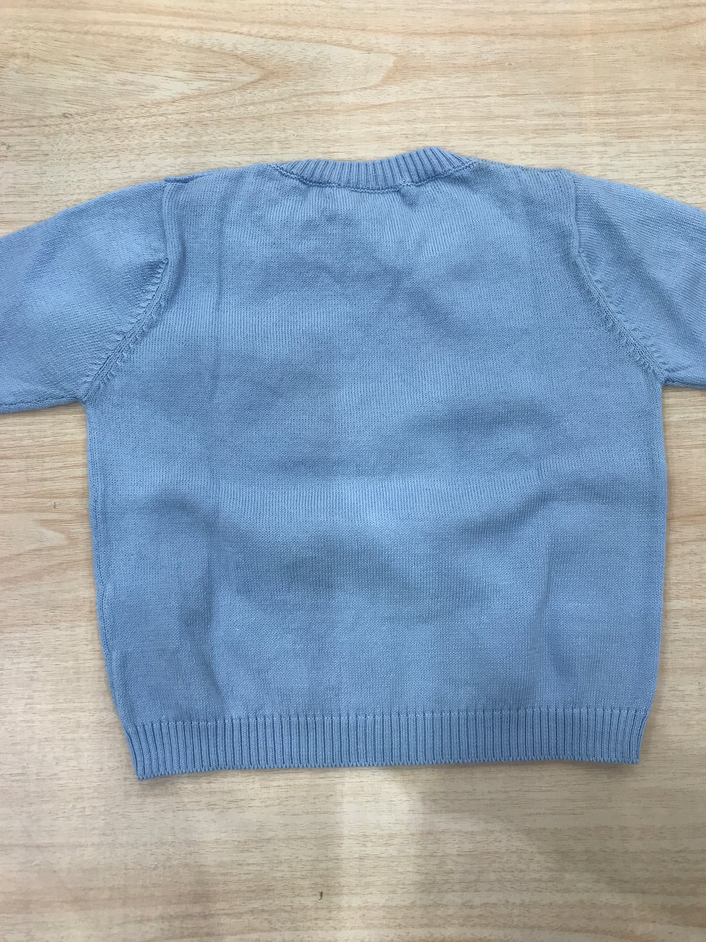 Maglione Jo Milano in filo celeste con orsetto marinaretto sul davanti