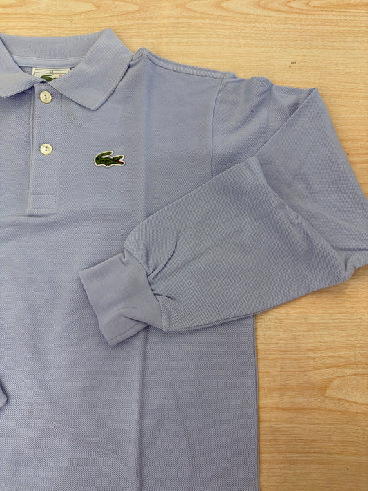 Polo Lacoste in cotone manica lunga con bottoncini e logo ricamato lateralmente unisex