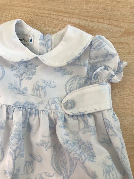Pagliaccetto Fofettes in cotone mezza manica bianco con fantasia zoo con piccoli animali