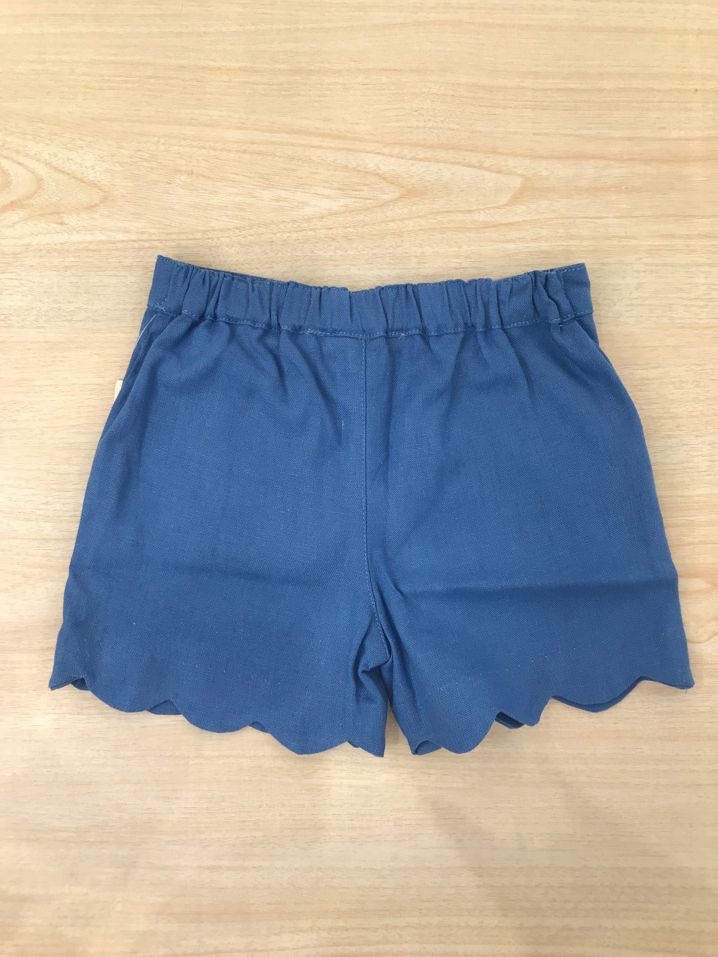 Pantalone Les Enfants de Gisele in cotone blu con bordo smerlato