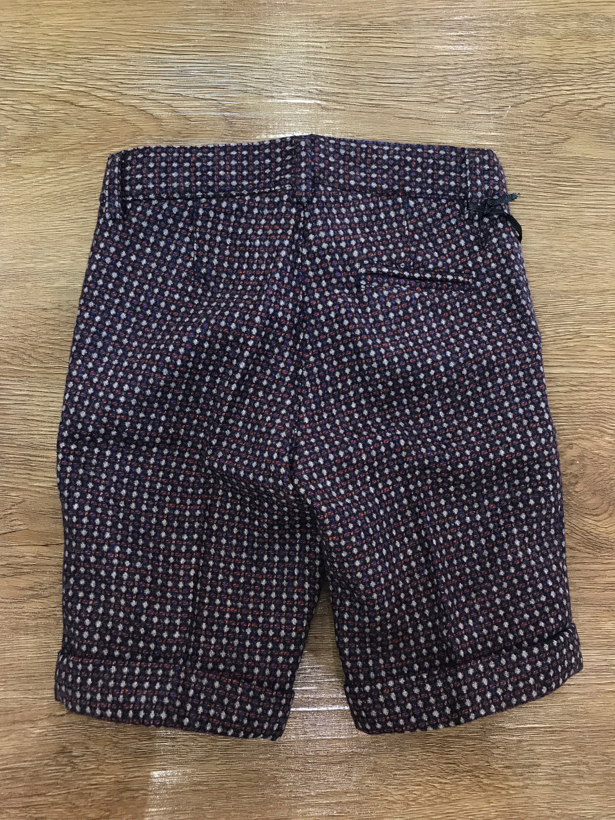 Pantalone John Twig in panno con tasche laterali piccoli dettagli in bordeaux grigio e blu su tutt'esso