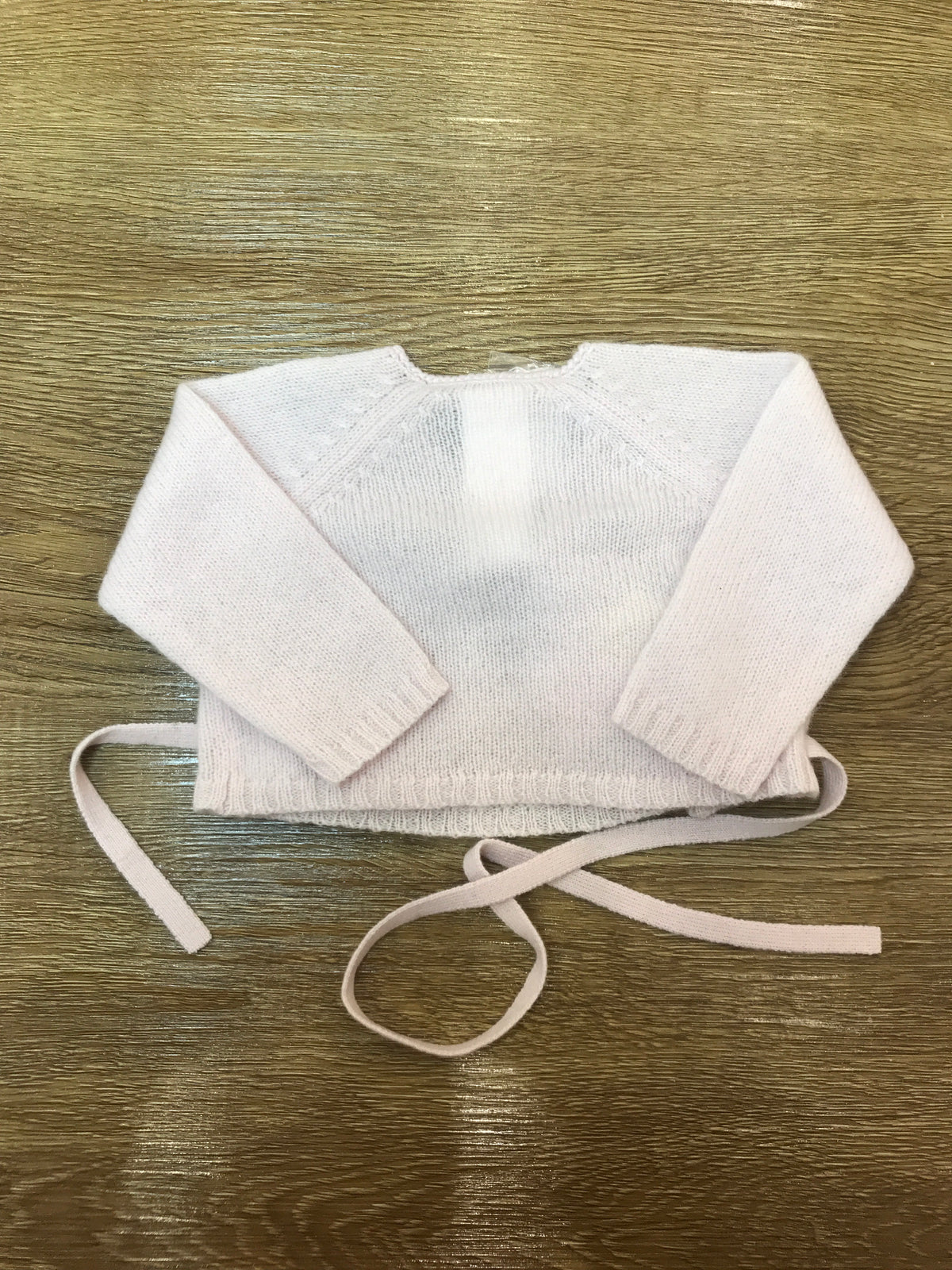 Cardigan Bonpoint in lana ad incrocio con lacci per fiocchetto