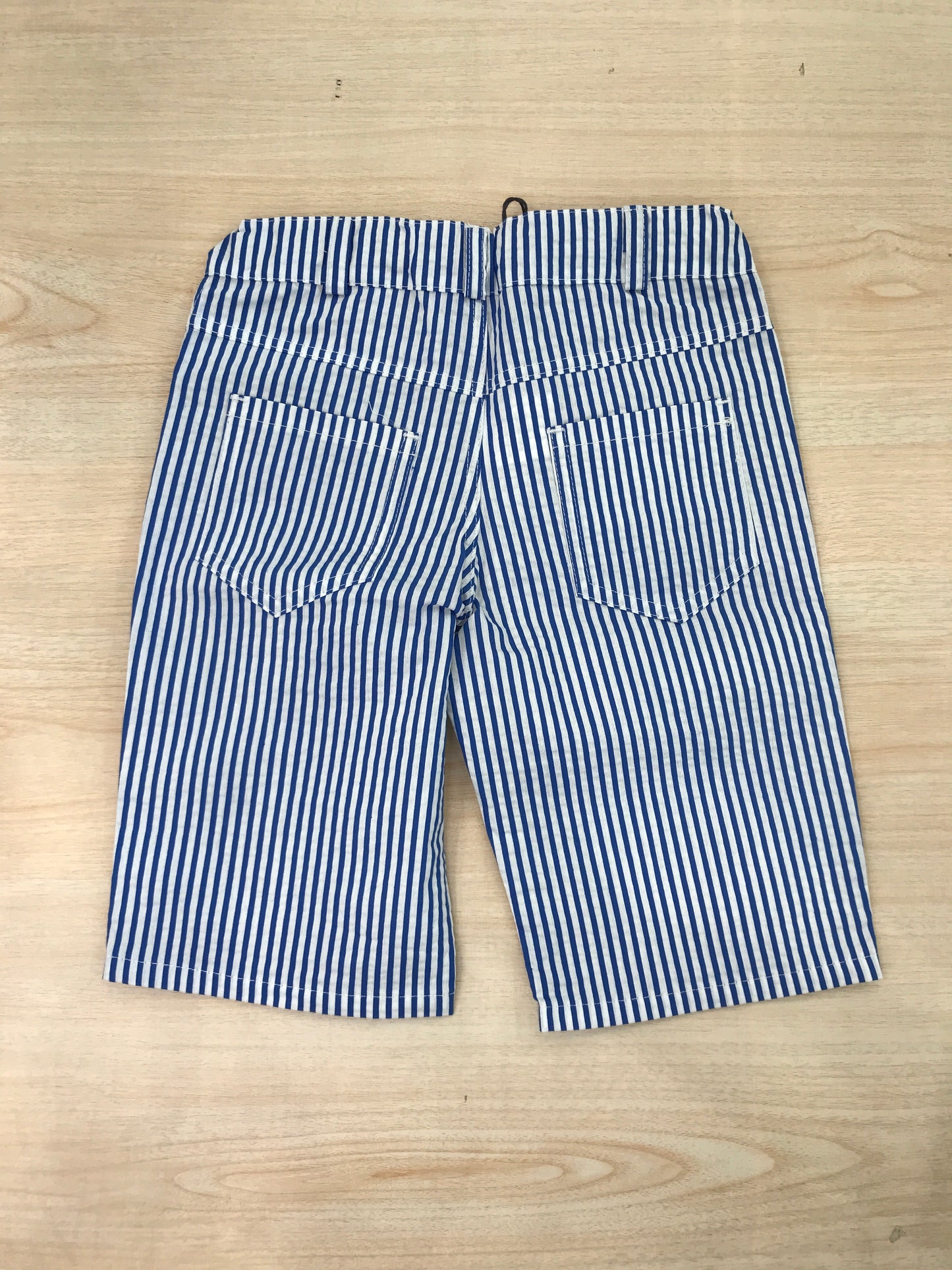 Pantalone Jo Milano in cotone a righe blu e bianche