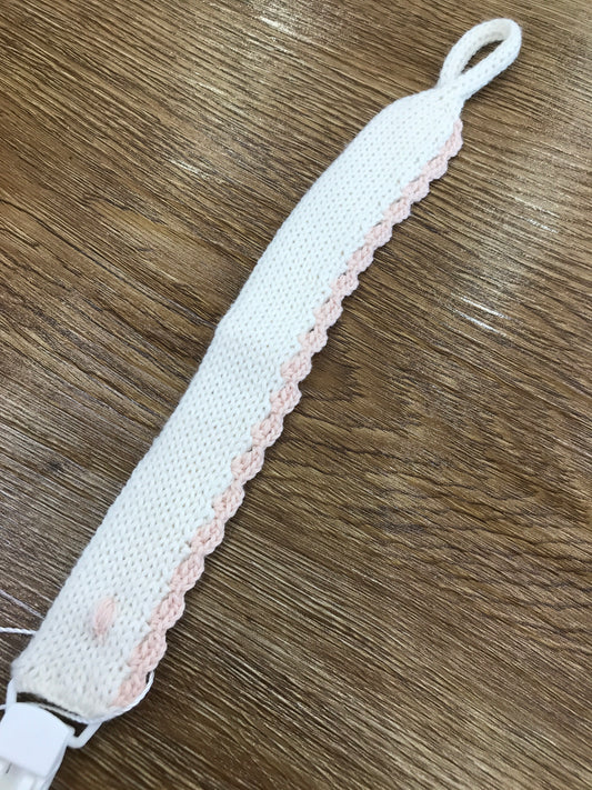 Catenina Fofettes panna con lato smerlato rosa e pois in rilievo