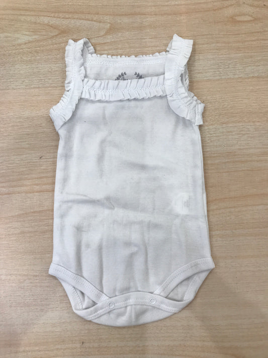 Body Coccodè in cotone bianco con spalline e rusche