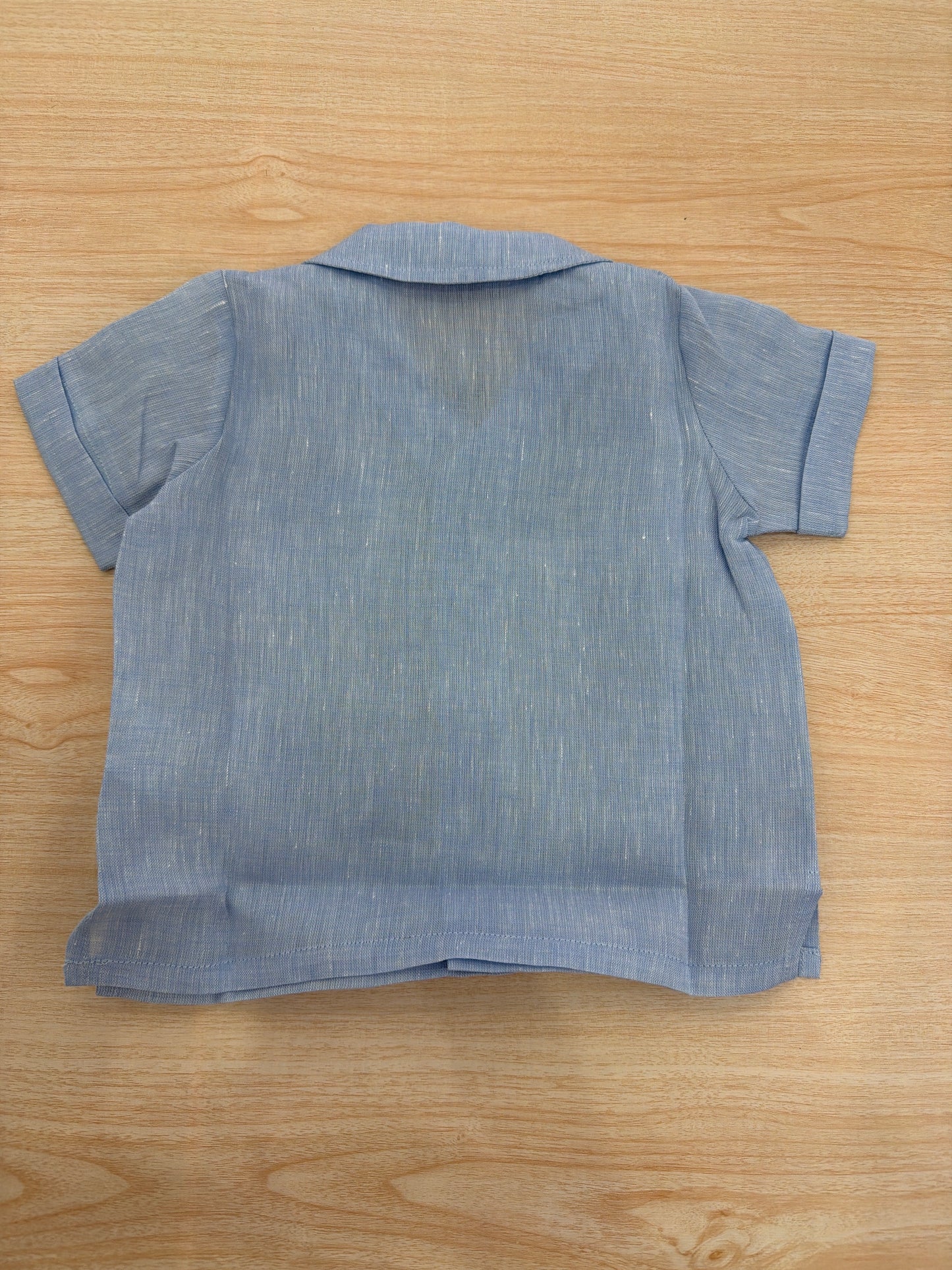 Camicia Jo Milano mezza manica in lino con bottoncini con taschino laterale