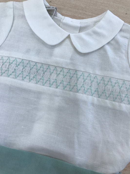 Completo Paz Rodriguez duepezzi camicia mezza manica con lavorazione sul petto con bermuda con smerlo