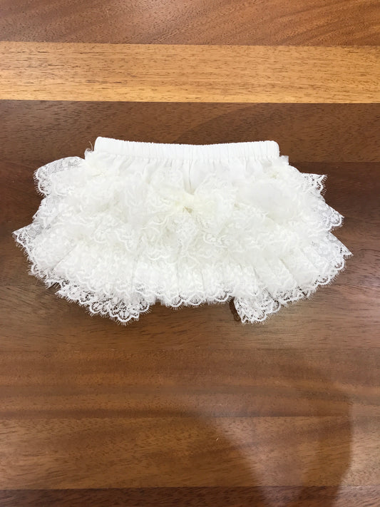 Culotte Pure in cotone con rusche in pizzo e fiocco sul retro