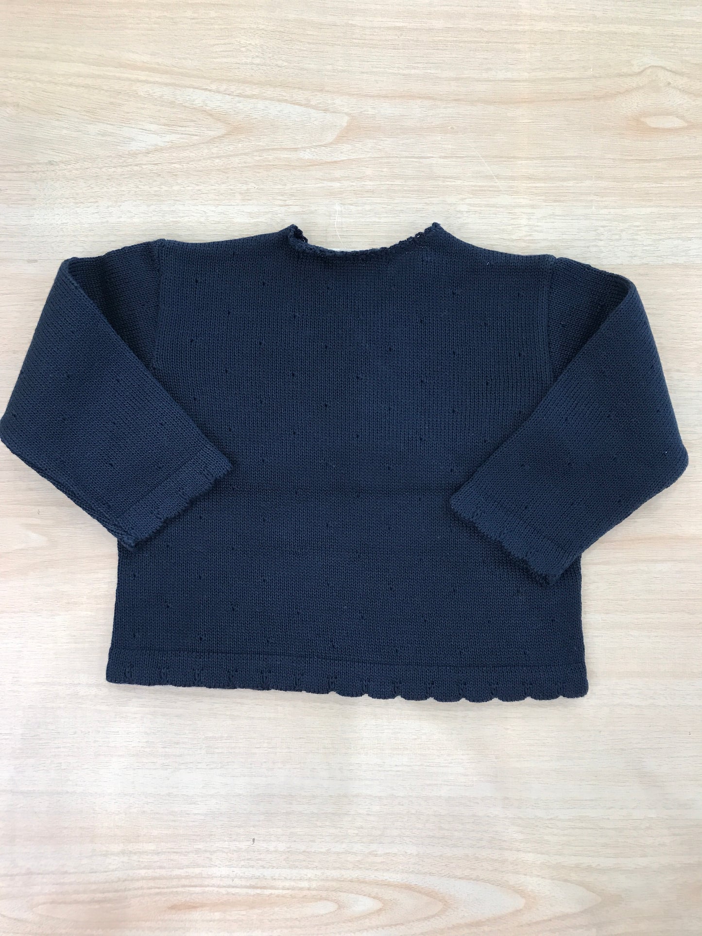 Cardigan Baby Lord in filo blu scuro incrociato