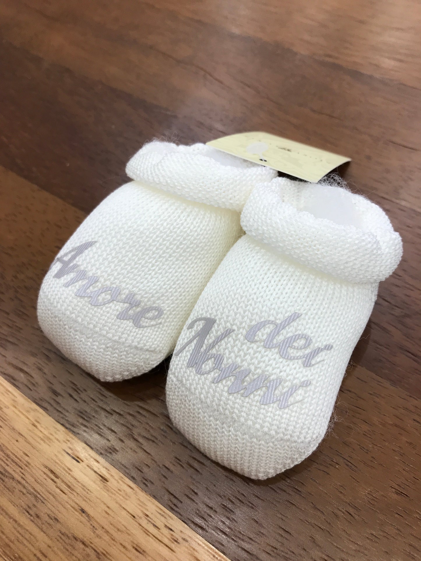 Babbucce Story Loris filo bianche con scritta "Amore dei Nonni"