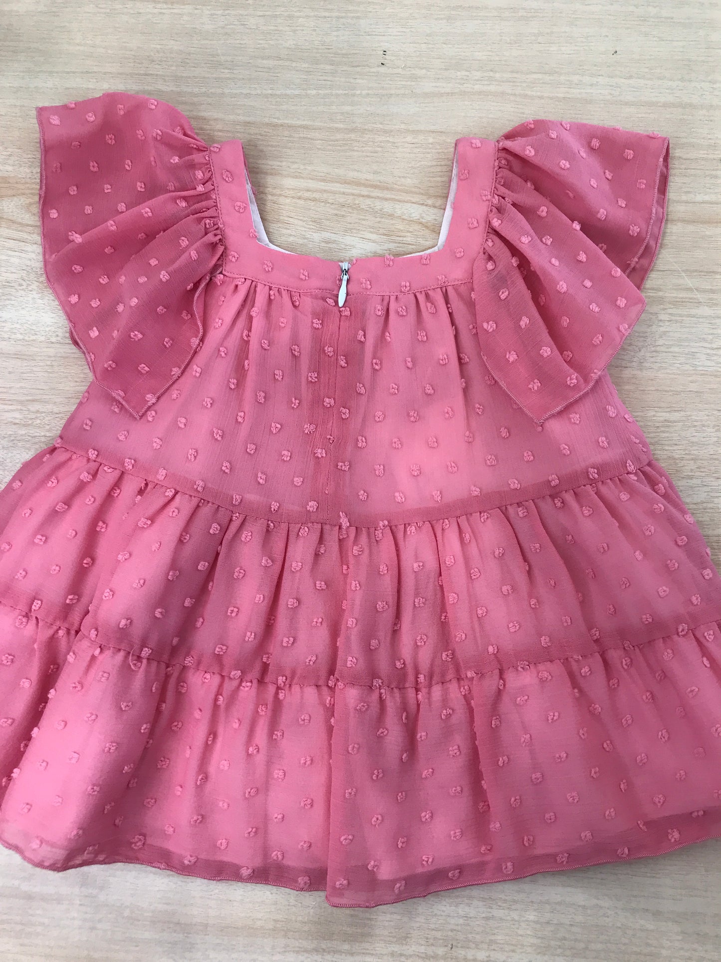 Abito Paz Rodriguez in cotone con spalline con volant con pois tono su tono con zip sul retro