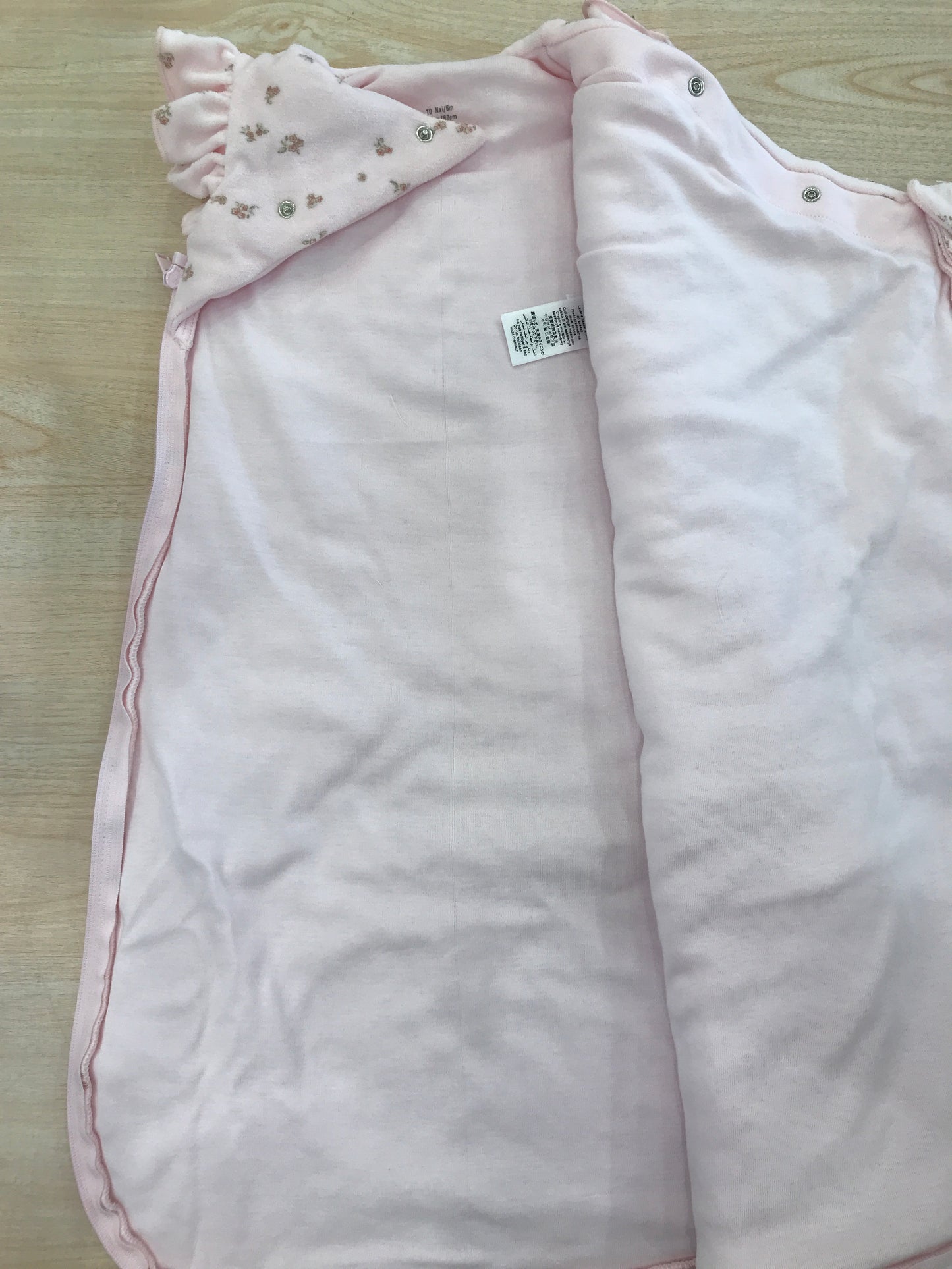 Sacco Nanna Petit Bateau rosa con fiorellini e rusche con zip TOG 3
