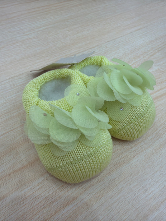 Babbucce Story Loris in filo verde con fiori con brillantini