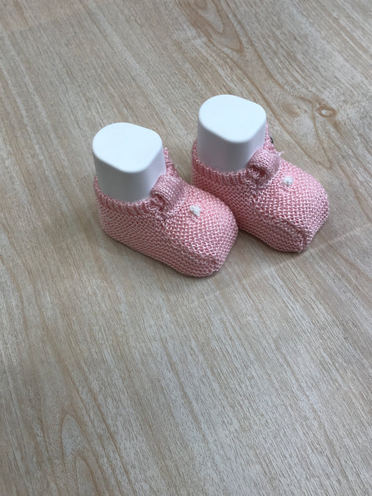 Babbucce PCS in filo rosa con pois bianchi e bottoncino laterale