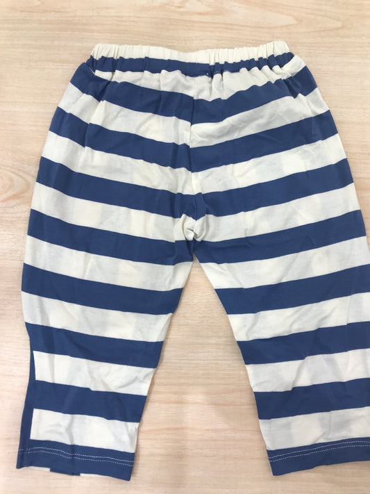 Leggins Maperò in cotone a righe bianche e blu